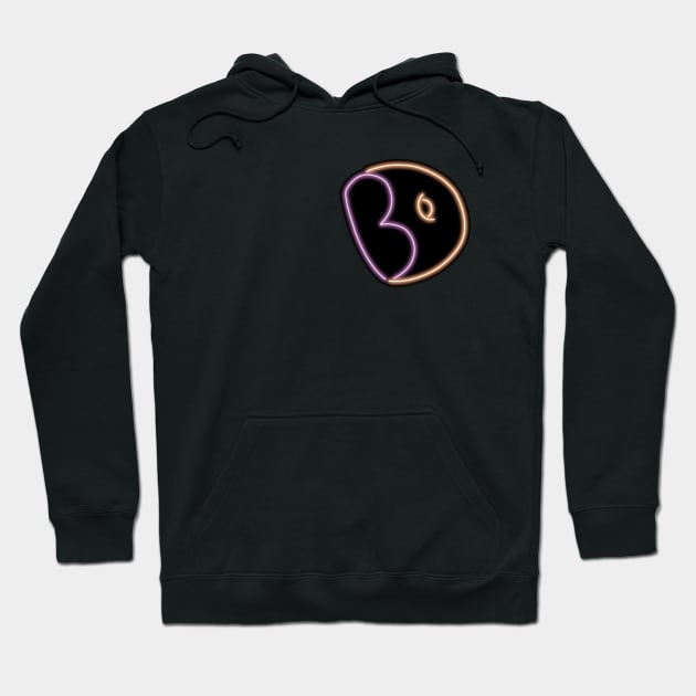 Neon Big Donut Logo from Steven Universe Top Left / Patterned Hoodie by gkillerb